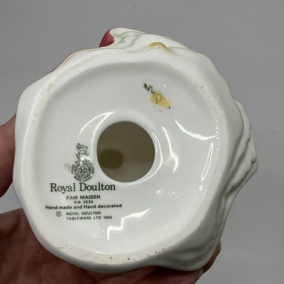 1966 Royal Doulton HN 2434 Fair Maiden Bone China Figurine Red Dress England - Picture 5 of 8